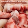 thumbnail image 5 of WOOW DEPOT Twin Full Heavy Fleece Bed Blanket 1 PCS, 6.61 lbs 70.8" x 86.6", Reversible Thick Floral Print Soft Warm Mink Blanket Elegant, Apricot Blossom, 5 of 7