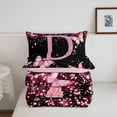 thumbnail image 5 of Manfei Cute Sparkling Print Twin Comforter Sets,Pink Alphabet Print D Bedding Set,Pink Reversible,2-Piece,1 Comforter and 1 Pillowcase, 5 of 7