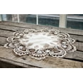 thumbnail image 3 of Cocoa Earth Tone and White Jacquard Placemat / Doily (14" x 21" / 15" Round), 3 of 4