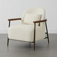 thumbnail image 2 of CHITA Modern Upholstered Faux Sherpa Chair with Wood Arms&Metal Legs Set of 2, 2 of 7