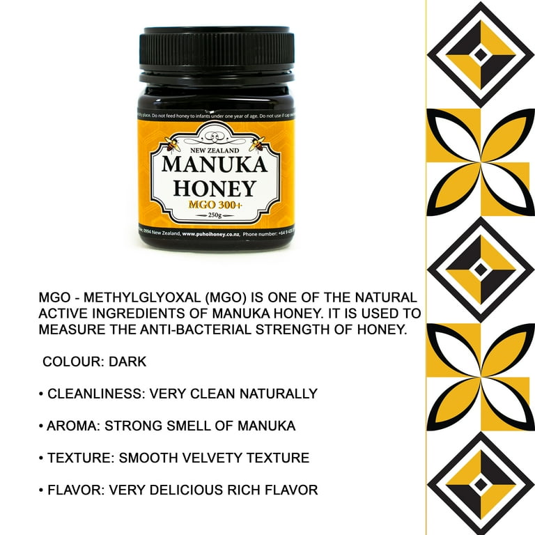 New Zealand 100% Pure Manuka Honey MGO 300+ 250g (8.8oz) - Walmart.com