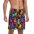 thumbnail image 2 of Fotbe Colorful Cats Pantalones Cortos de Pijama para Hombre, Ropa de Dormir, Pantalones de Pijama Cortos para Hombre-X-Large, 2 of 6