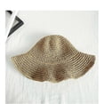 thumbnail image 2 of Sombreros de sol para mujer, sombrero de playa de verano de ala ancha para mujer, sombrero de paja de viaje plegable para mujer, 2 of 3