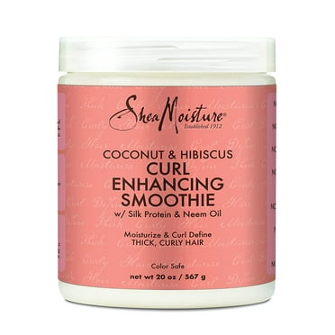 SheaMoisture Curl Enhancing Smoothie Hair Cream for Thick, Curly Hair Coconut and Hibiscus, 20 Oz, 2 Pack