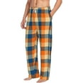 thumbnail image 5 of Cauagu Warm Orange Plaid Mens Pajama Pants Sleep & Lounge Pants,PJ Bottoms with Pockets-Small, 5 of 7