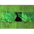 thumbnail image 1 of Ahgly Company Indoor Rectangle Abstract Green Modern Area Rugs, 7' x 10', 1 of 4