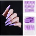 thumbnail image 2 of Fake Nails HUOGUO, puntas de ataúd para uñas postizas, cobertura completa, 24 unidades, 2 of 2