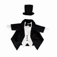 thumbnail image 6 of Elegant Formal Porch Goose Outfit - Black Tuxedo Set (Built-in Vest & Bow Tie) + Matching Top Hat, Soft Gentle Fabric, Ideal for Porches, Wedding Decor, Patios & Gardens, 6 of 6