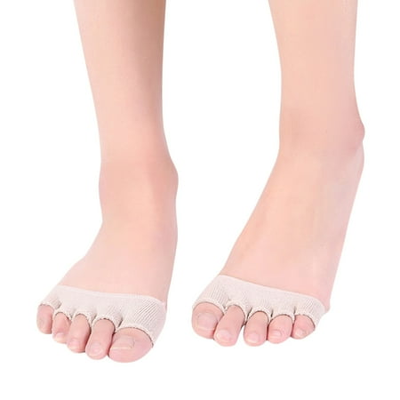 

Fashion Socks 3 Pairs Women Solid Half Palm Open Toe Socks Invisible Socks Sweat Absorbent Socks Sponge Pad