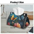 thumbnail image 7 of ZUXONGSY Butterfly Flower Tissue Box Covers Modern PU Leather Tissue Box Holder with Snap Button Tissue Case Bag Organizer Easy to Install Tissue Box Holder Gifts to Friends, 7 of 7