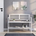 thumbnail image 2 of New Ridge Home Goods Abingdon 38in. W Solid Wood Bench with Back and Storage Shelf, White, 2 of 9