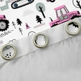 thumbnail image 4 of Castle Fairy Hotpink Tractor Girl Curtains Pack of 2 (42x84 Each),Kawaii Truck Curtains Blackout,Construction Vehicles Bedroom Curtains,Luxury Bedroom Decor, 4 of 6