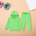 thumbnail image 2 of UACY Girls Boys Sweatsuit 2 Piece Tracksuit Hoodie Sweatshirt Sweatpant Sets Athletic Jogger Outfits Kids Sportswear Activewear (Light Green, 9-10 Years), 2 of 9