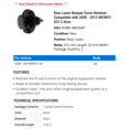 thumbnail image 2 of Rear Lower Bumper Cover Retainer - Compatible with 2008 - 2013 INFINITI G37 2-Door 2009 2010 2011 2012, 2 of 2