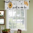 thumbnail image 4 of 2 Pack Valances for Windows, Farmhouse Bee Window Valances for Living Room/Bedroom/Bathroom, Pastoral Country Bee Grey Wooden Light Filtering Kitchen Curtain Valance Window Treatment 60"W x18" L, 4 of 9
