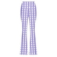 thumbnail image 6 of QATAINLAV Women's Wide Leg Yoga Pants High Waisted Workout Flare Leggings Fashion Plaid Printed Bell Bottom Trousers Casual Fall Outfits Purple XXL, 6 of 8