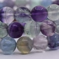 thumbnail image 2 of Angelstones Natural Multi-Color Fluorite Gemstone 10mm Round Beads Stretch Bracelet 7 Inch Unisex, 2 of 2