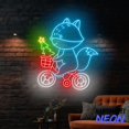 thumbnail image 4 of Handmadetneonsign Fox Christmas Neon Sign, Fox Riding Bicycle Led Sign, Woodland Animal Wall Art, Xmas Decor 80834, 4 of 5