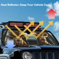 thumbnail image 4 of Uorisanigo Windshield Sun Shade Compatible with Jeep Wrangler Rubicon Sahara TJ JK JKU 2 Door & 4 Door 16.14"x52.95" Folding Front Window Sun Shade(Highland Cow Driving Print), 4 of 7