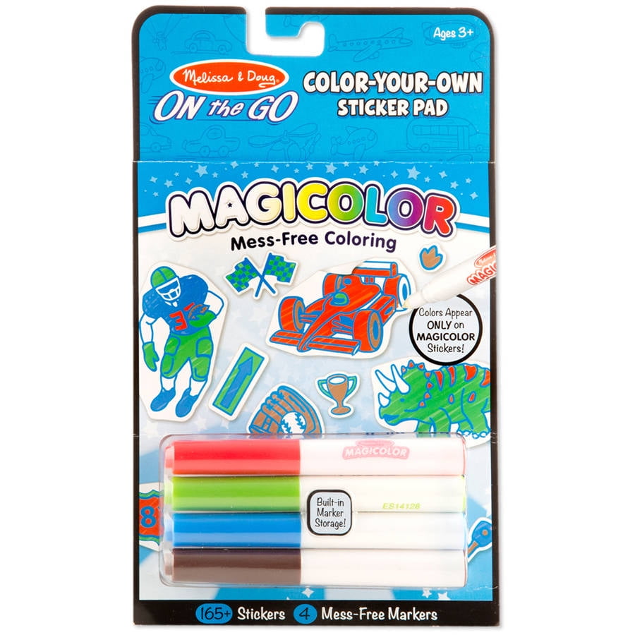 Melissa & Doug On the Go Magicolor Color-Your-Own Sticker Pad ...