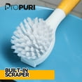 thumbnail image 3 of propuri Dish Brush Set with Bamboo Handle, Kitchen Scrub Brush,3 Pack Yellow White Black, 3 of 9