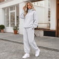 thumbnail image 6 of SUNBS 2 Piece Outfit for Women Lounge Sets Hooded Half-Zip Sweatshirt Jogger Sweatpants Workout Sweatsuit, 6 of 9