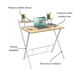 thumbnail image 4 of Escritorio Top Living Plegable de MDF y Acero con Estante Blanco, 4 of 11