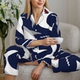 thumbnail image 6 of Daiia Angry Shark for Women's Long-Sleeved Pajama Set – Soft & Comfortable Sleepwear Button-Up Pajamas Cozy Lounge Wear-, 6 of 7