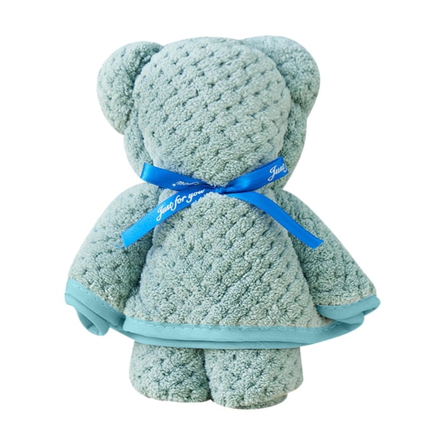 Toalla de oso de terciopelo coral | Bolsa de PVC de alta densidad | Regalo para bebé supersuave y de secado rápido | Diseño de piña a cuadros | Regalo unisex para baby shower de 75 x 35 cm