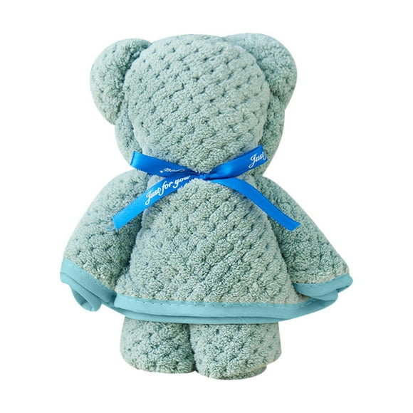 Toalla de oso de terciopelo coral suave - Regalo de baby shower de secado rápido con un adorable diseño de cuadros de piña para niños y niñas