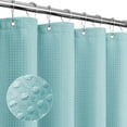 thumbnail image 2 of Waffle Woven Textured Bathroom Curtain Shower Set with Hooks Machine Washable, 2 of 7
