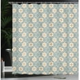 thumbnail image 3 of Ambesonne Spanish Tile Shower Curtain, Repetitive Flower Art, 69"Wx75"L, Persian Orange and Sea Green, 3 of 4