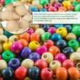 thumbnail image 5 of 30Pack 22mm Natural Wood Spacer Beads, 5mm Large Hole Unfinished Round Wooden Beads, 5 of 6