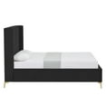 thumbnail image 3 of Montrell Upholstered Velvet Twin XL Wingback Platform Bed, Black, 3 of 7