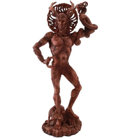 Pacific Giftware Celtic Horned God Cernunnos Collectible Statue by Artist Maxine Miller 10 Inch (Red Wood)