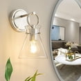 thumbnail image 3 of Wall Sconce for Bathroom Modern Vanity Light Fixtures Wall Mount Lighting Lamp Farmhouse Wall Lights with 6 Inch Clear Glass Shade for Bedroom Living Room Mirror Kitchen, Brushed Nickel, 1 Pack, 3 of 18