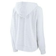 thumbnail image 3 of Women's Fanatics White/Gray Colorado Buffaloes Arch Logo Striped Notch Neck Pullover Hoodie, 3 of 3