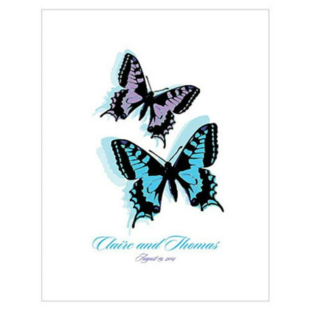 Weddingstar 1112-2IV-c28 Beaux Papillons Personnalisé Pilier Bougie, Bleu Caraïbe
