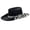 Black, variant on Black Cowboy Hat for Women Western Dome Cowboy Hat with Scarf and Letter Decoration for Wedding Events Parties and Stage Use