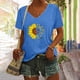 thumbnail image 2 of Camisas con estampado informal con estilo para mujer, camisetas holgadas de manga corta de talla grande, blusa con cuello en V OAVQHLG3B Store lin121212, 2 of 5