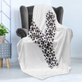 thumbnail image 4 of Letter Y Soft Flannel Fleece Throw Blanket, Y Letter in Form Monochrome Soccer Balls Graphic Design, Cozy Plush for Indoor and Outdoor Use, 50" x 60", Black and White, by Ambesonne, 4 of 5