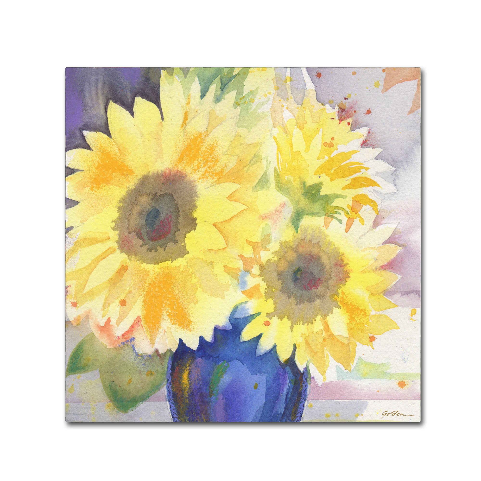 Trademark Fine Art "Sunflower Blossom Bouquet" Canvas Art by Sheila Golden