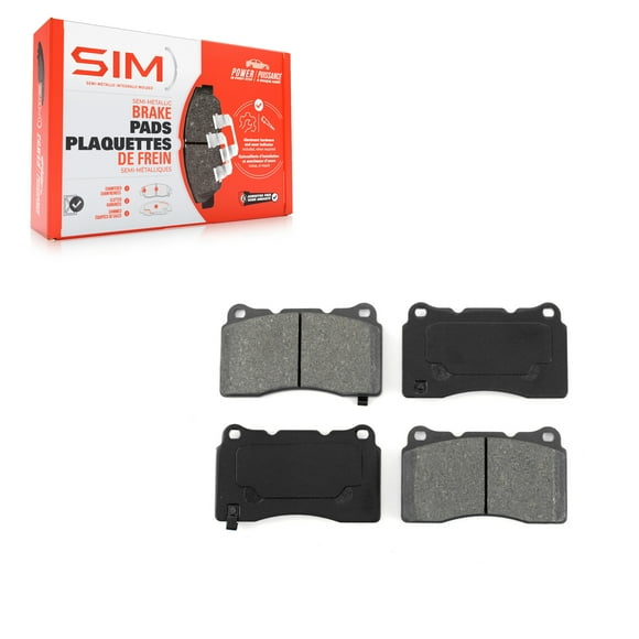 SIM Semi-Metallic Disc Brake Pads SIM-1001 for Car Honda Civic Subaru Impreza Mitsubishi Lancer Ford Mustang Cadillac Chevrolet Tesla Hyundai Genesis Coupe ATS Camaro S Corvette CTS Volvo X Buick S60