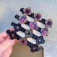 thumbnail image 3 of Sparkling Crystal Stone Braided Hair Clips,Satin Fabric Hair Bands,Crystal Stone Braided Hair Clips,Braided Hair Clips for Women (Style I,1 Set), 3 of 5