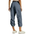 thumbnail image 4 of Capri Pantalon Femme Taille Élastique Ajustable Pantalon Cargo Extensible Bas Resserré Cordon de Serrage Séchage Rapide Pantalon Parachute avec Poches Bleu Royal TG, 4 of 9