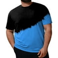 thumbnail image 1 of BOBOGOJP T-Shirts à Col Rond pour Hommes Manches Courtes Rayé Henley (Bleu,TTG), 1 of 5