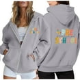 thumbnail image 2 of Hoodie Womens Sweatshirt Oversized Women Casual Cropped Zip Up Women's Hoodies & Sweatshirts Long Sleeve Pullover With Hood For Everyday Wear School Season And Versatile Styling, 2 of 6