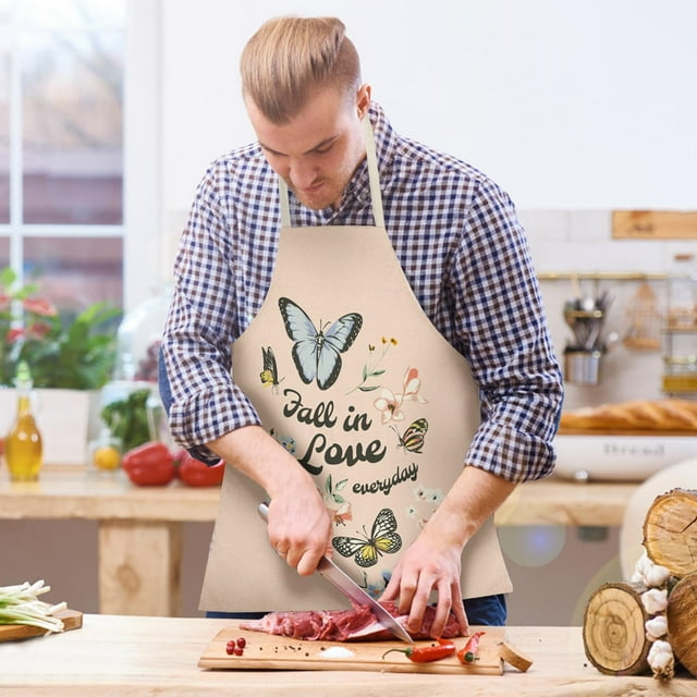 Offre Spéciale! Tablier Imitation Lin Imprimé Maison de Pâques Tablier Multifonctionnel pour Cuisine