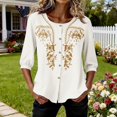 thumbnail image 5 of Short Sleeve Tops for Women Casual Round Neck Down 3/4 Lenght Summer Womens Tshirts White L, 5 of 9