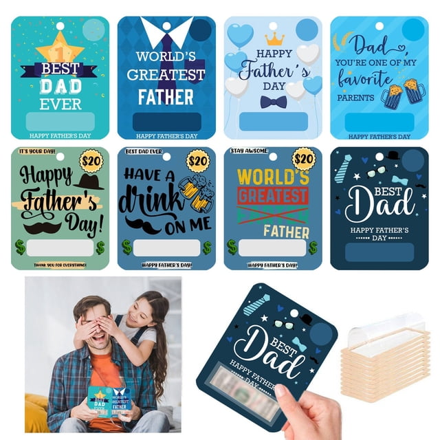 Father's Day Clip Ornaments Clip Ornaments For Father's Day Checks With Covers For Father's Day Decorations (8 Pack) (Banknotes Not Included) Stained Glass Rose Chandelier Replacement Clips Birds